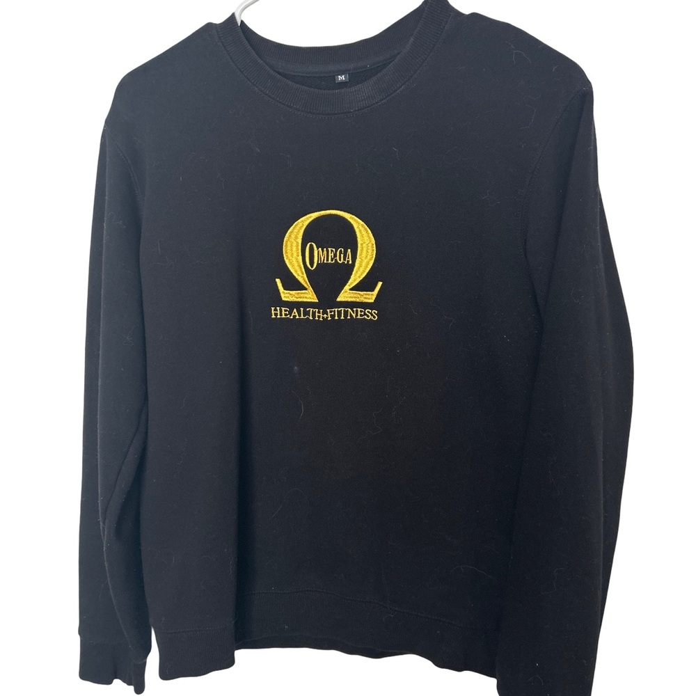 Omega Black Sweatshirt with Gold Logo